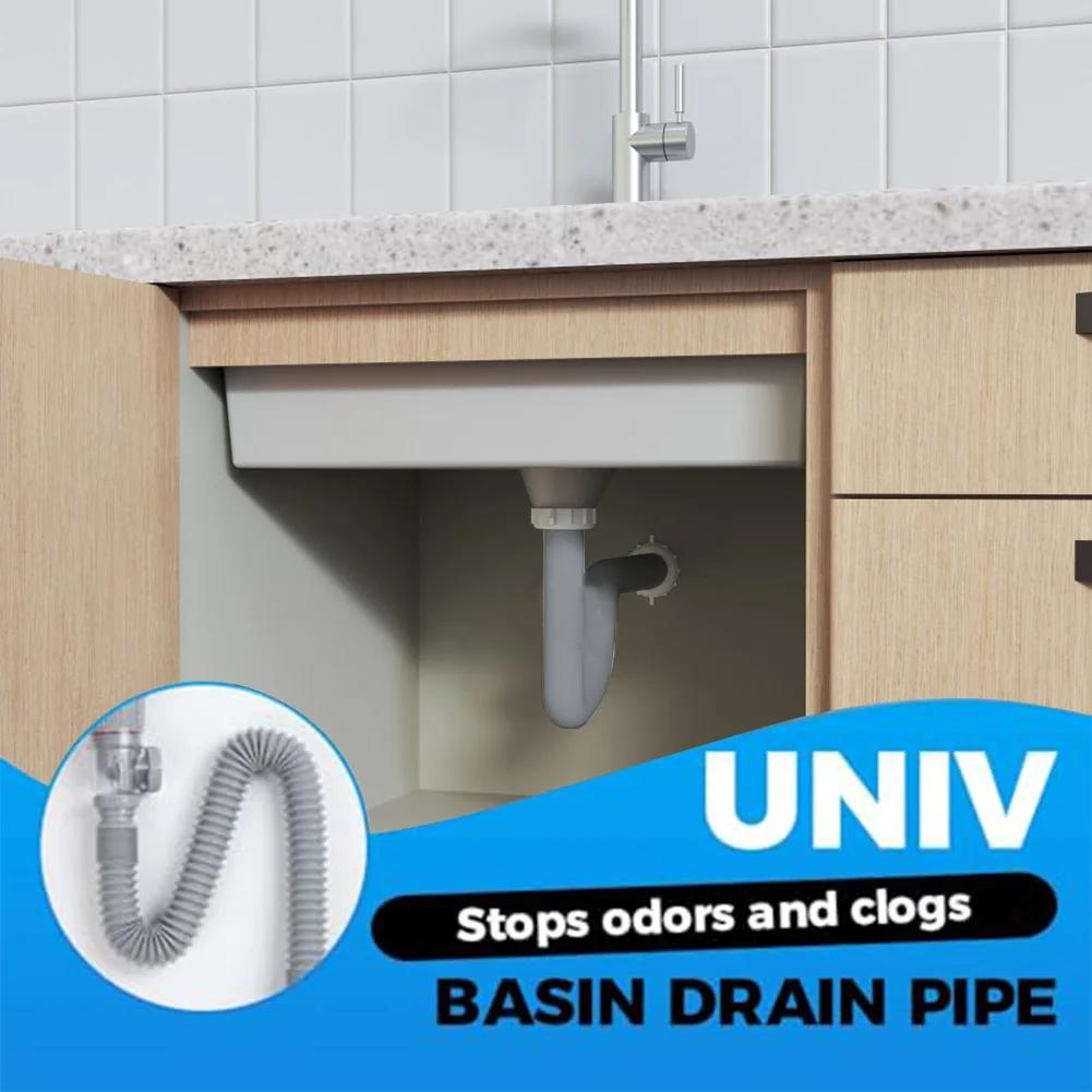 Adjustable Bathroom Sink Drain Pipe Kit, Fits 1-1/4 & 1-1/2 Inch Drain Holes Bathroom Washbasin Drain Pipe China Mainland