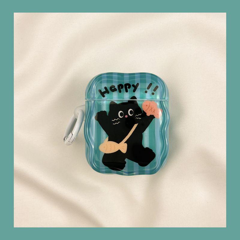 

Чехол для Airpod3 для Apple Pro Чехол для наушников Второе поколение Беспроводной Bluetooth 1 Третье поколение Aipods2 Поколение Airpodpro Четвертое поколение AirPods 4 [Cartoon Snapper Burning Cat] Send Hook