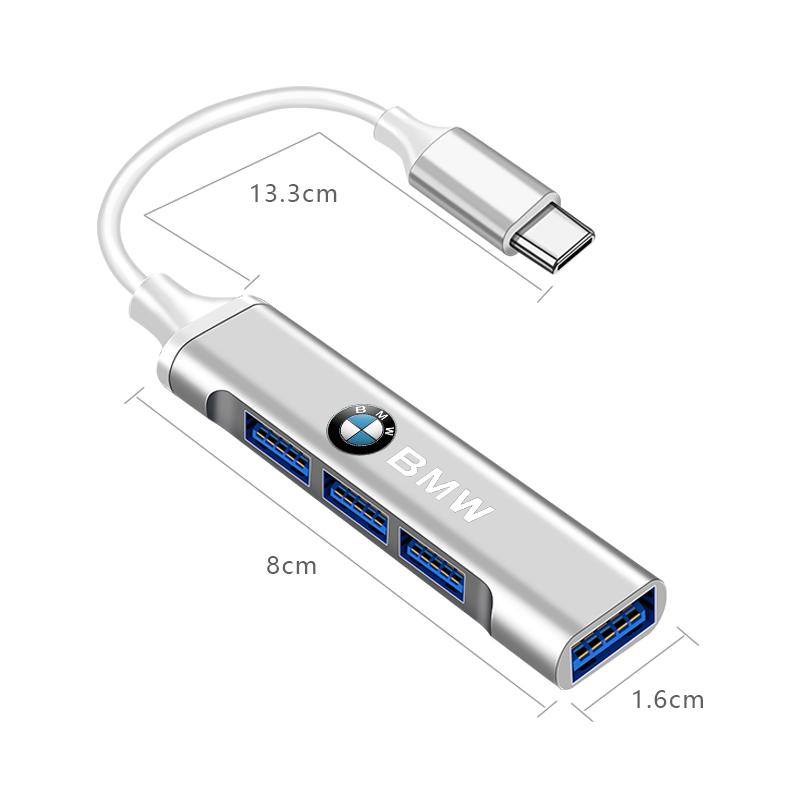 1Pc Type-C Turn USB Adapter Multi Port Distributor Hub For BMW F20 F40 F22 F30 E90 F32 F10 F06 F07 F46 M3 M4 M5 E60 Z4 G20