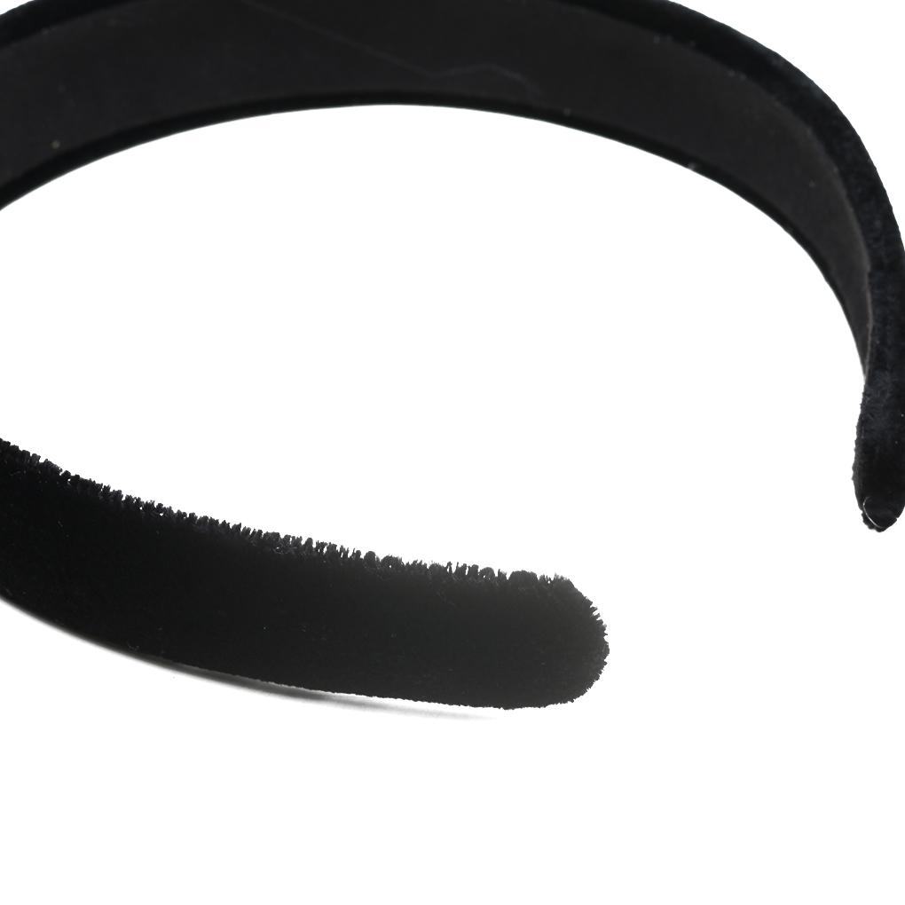 Black Grace Padded Velvet Hair Band Like Headband Solid Hair Band For Women And Girls