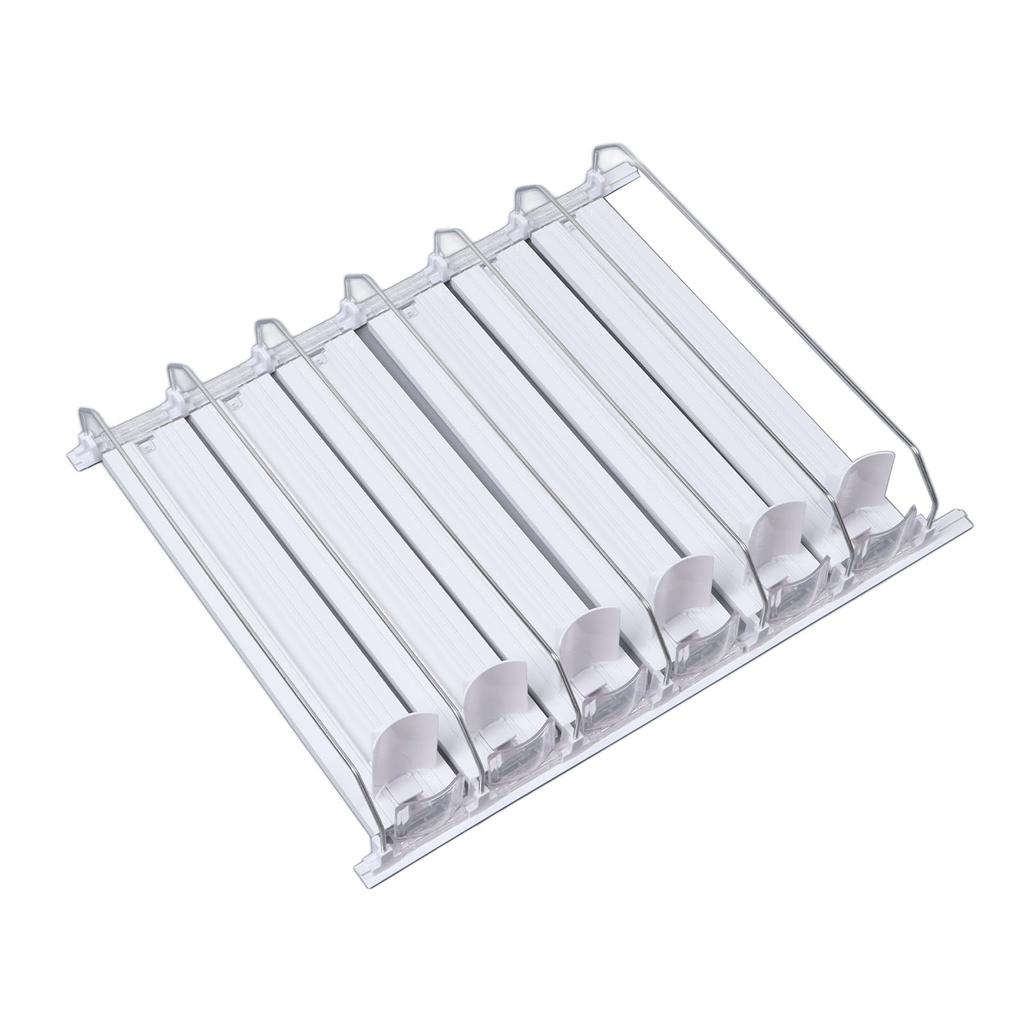 Drink Automatic Pusher Glide ABS White Width Adjustable 12oz 16oz 16.9oz 20oz Refrigerator Soda Can Organizer for