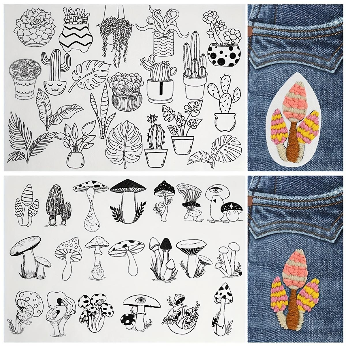 

Водорастворимый стабилизатор для вышивки, Вышивальная бумага Stick and Stitch, Смываемый, Дизайны с цветами, ромашками и бабочками королевский синий