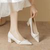 High heels women's spring new single shoes women's nude cheongsam bridesmaid shoes women's daily wedding shoes women's bride shoes