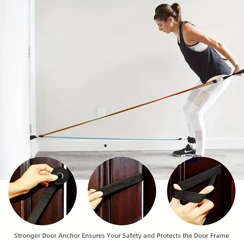 11-Piece TPE Resistance Band Collection Resistance Band Handles with Door Anchors Tote Leg Ankle Straps Exercise Bands