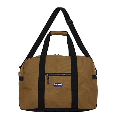Outdoor Products 2-Way Boston Bag, Large Capacity 40L, Travel/Gym Bag, Luminous Metal-Look Zipper, Brown, Size F