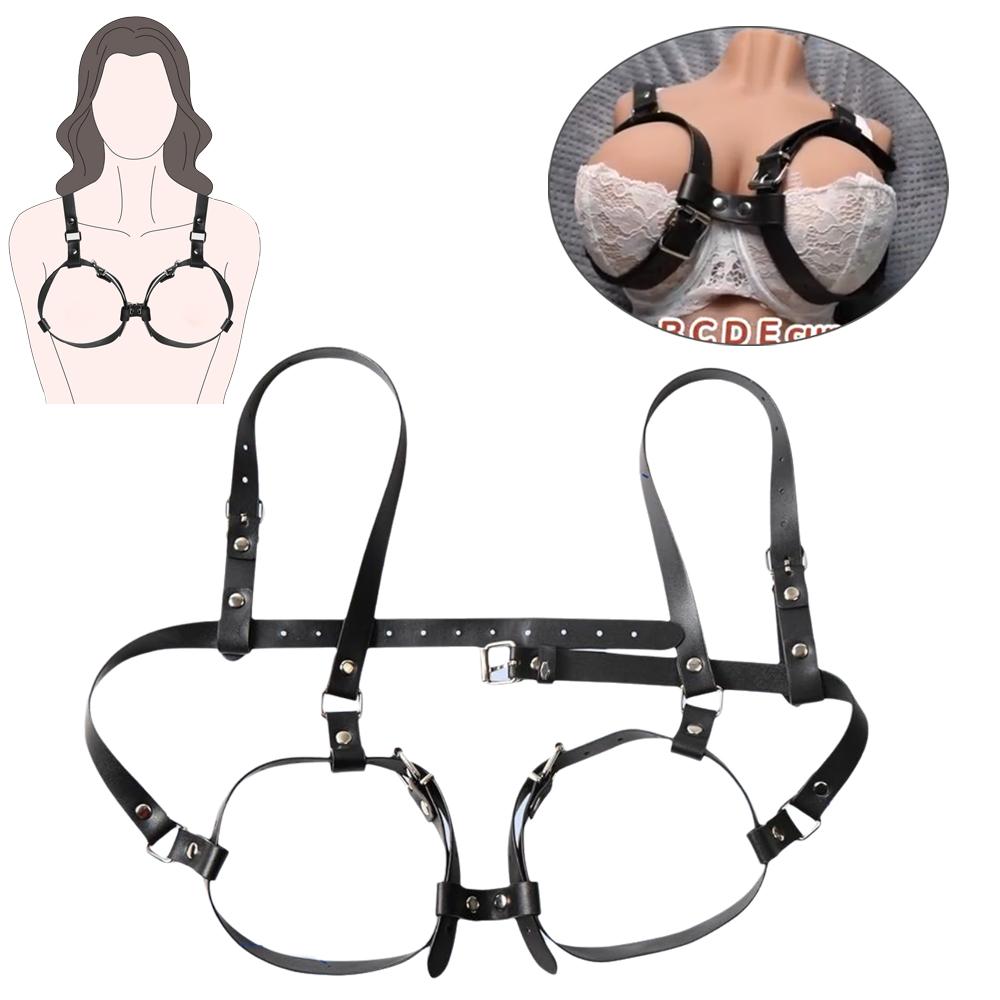 Breast Bondage Harness Sex Toys B to D Cup Leather Fetish Sexy Chest Restraints Punk Gothic For Women SM Bra Belts Straps
