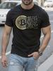 Bitcoin BTC Grafik T-Shirt - Schwarz mit Goldenem Bitcoin Co...