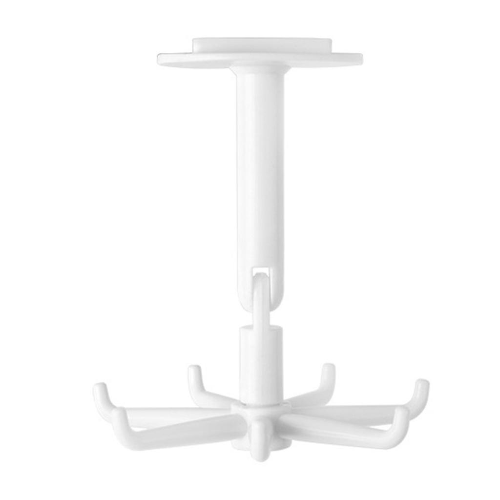 360 Degree Rotating Hook Plastic 7 Prong Swivel Hook for Hanging Pots Towels Keys Space Saving Bathroom Towel Hook