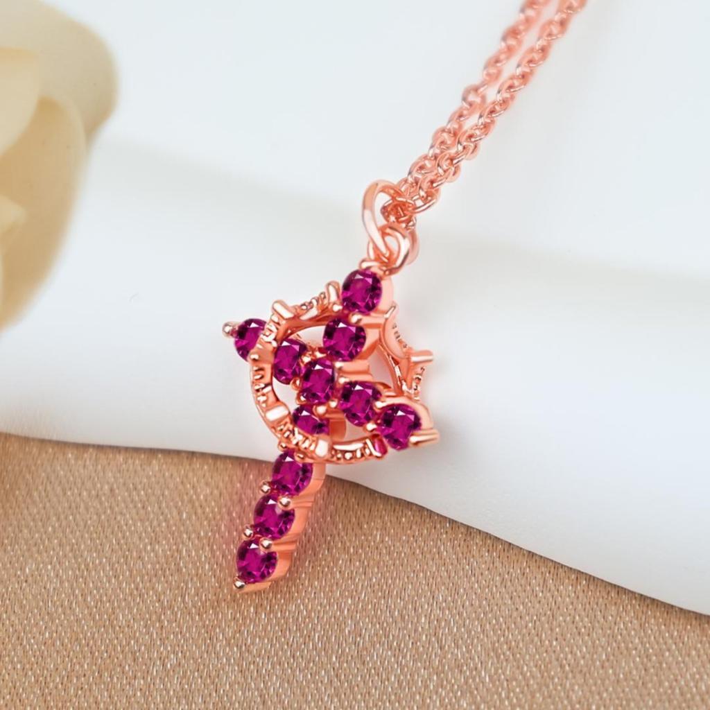 Kreuz Voll-Diamant-Halskette kann Farbe ändern Schlüsselbeinkette