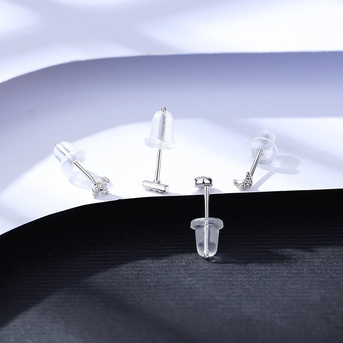 

Женские серьги Женские стерлингового серебра S925 Простой набор из четырех частей гвоздей из ушной кости S925