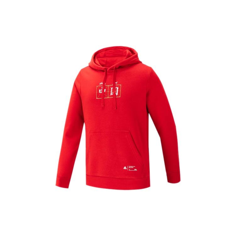 adidas China Hoody Printing Casual Sports Red Men s GH7809 XL