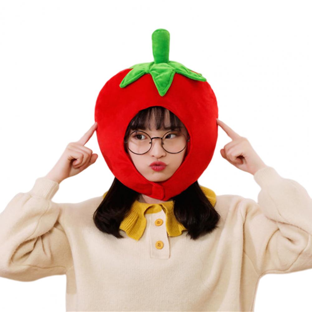 

Мила Шапка-Голова Помідора Переодягання Фрукти Плюшева Шапка Різдво Хеллоуїн Косплей Вечірка Костюм Кепка Зимовий Головний Убір Фото Реквізит червоний