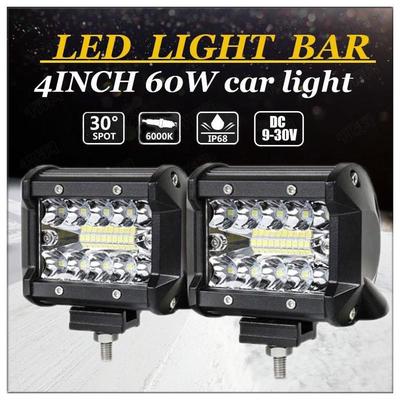 Car LED Working Light 60W SUVs Modified Spotlights Super Bright Auxiliary Lights Bar Spotlights