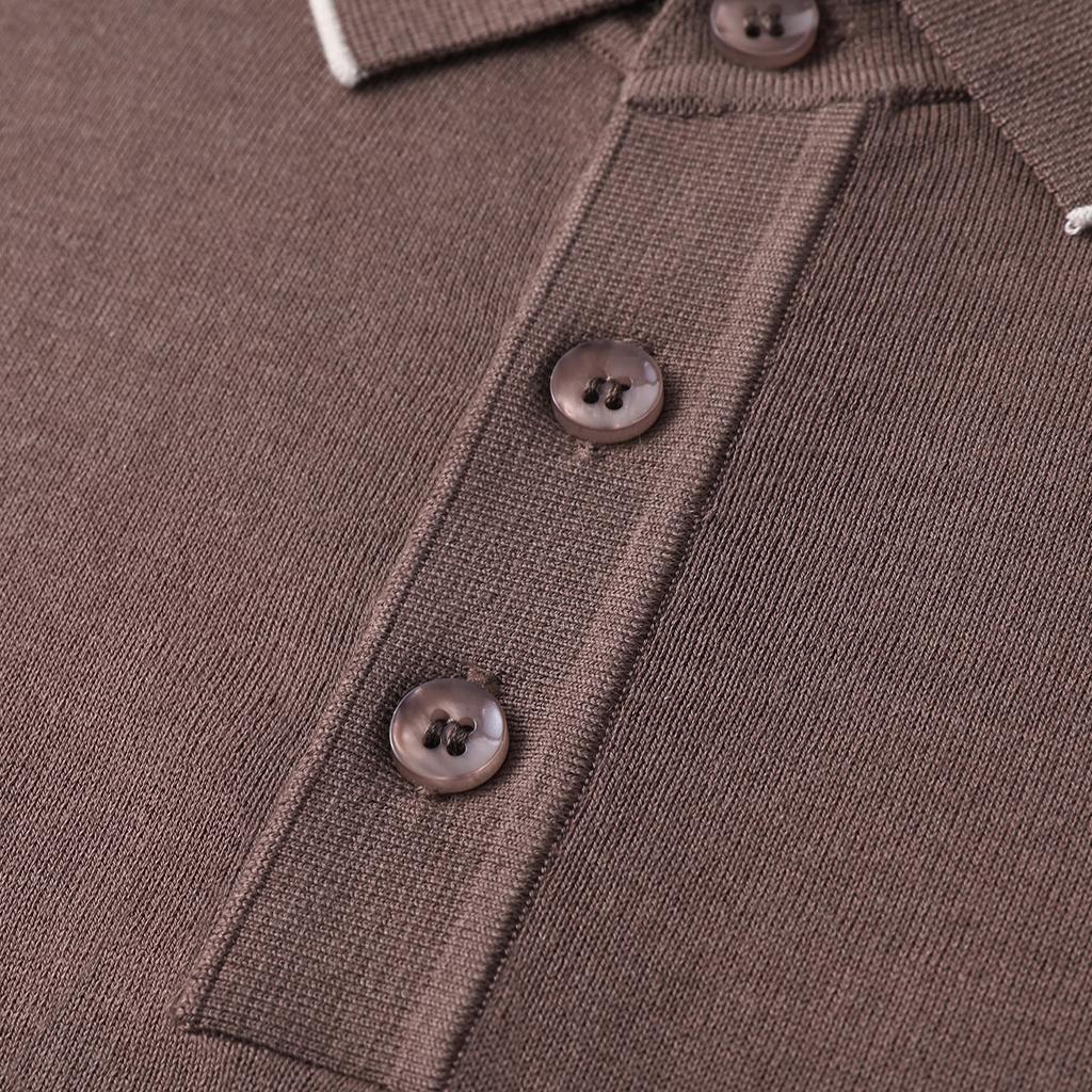 [Sharp and Colorful Edge] [Mulberry Silk Cool Feeling] Men's Business and Leisure Collar Short Sleeve