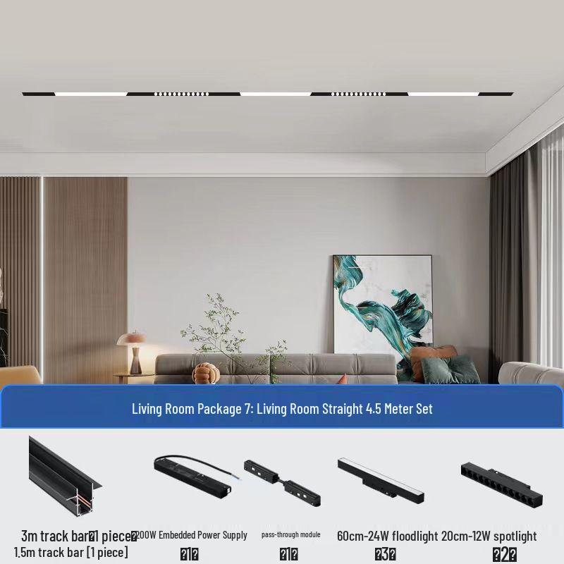 Recessed Magnetic Track Light: Concealed Linear Spotlight for Living Rooms, Bedrooms, Hallways & Household Surfaces
