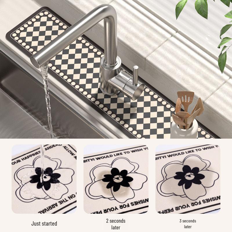 Badezimmerarmatur Ablass- und Wasserabsorptionsmatte für Waschbecken und Arbeitsplatten