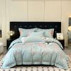 100%Cotton Chic Embroidery Bedding Set Double Queen King 4Pcs Duvet Cover Flat/Fitted Bed Sheet Pillowcases