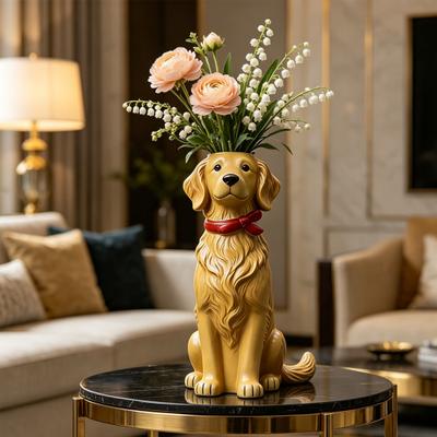 Quirky Dog Vase Handcrafted Whimsical Animal Flower Vase Resin Decorative Vase