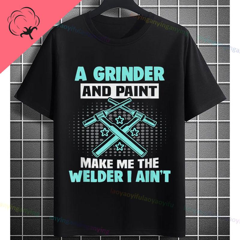 UnisexS Welder Graphic TShirt God Guides My Hands Fashion Shortsleeve Pure Cotton Oneck Casual Humor Style Tshirt