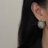 Vintage Monet Real Flower Real Gold Foil Jelly Glazed Stud Earrings Retro Court Style Exquisite Earrings