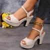 Sandales à Talons Hauts et Bride Cheville Tendance pour Femmes Été 2025 Chaussures Gladiateur Peep Toe Femme Confort Talon Bloc Plateforme Sandales Femme