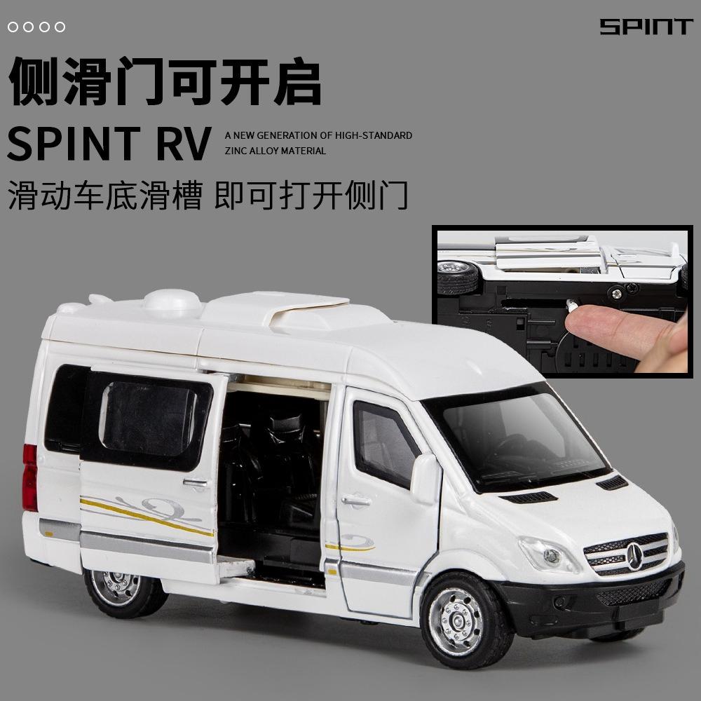 1:32 Sprinter Rv Toys Car Model Alloy Diecast Vehicles Pull Back With Light Mpv Van Miniature Models For Boy Gifts