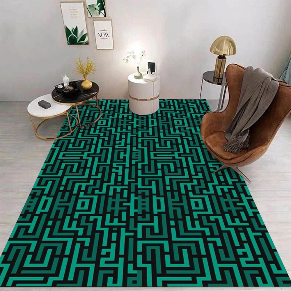 Simple Cartoon Style Area Rug Non-Slip Washable Mat for Living Room Bedroom Kitchen Sofa Table Balcony Floor Carpet