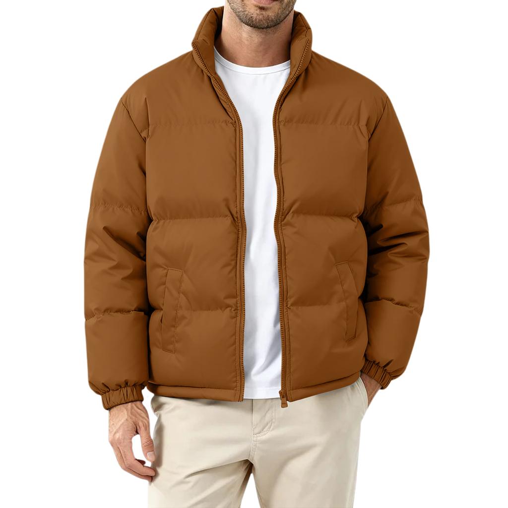Men's Loose-Fit Casual Down Jacket With Long Sleeves
