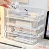 Stationery Organizer 4 Layers Storage Box Cosmetic Storage Case Handheld Cosmetic Storage Holders Plastic Large Capacity