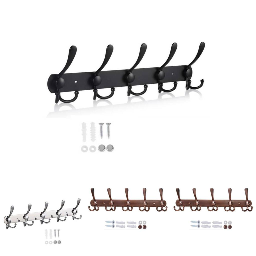 Modern Minimalist Wall Mount Heavy Duty Coat Hook With 5 Hooks For Bathroom And Hotel Doors