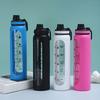 Glaswasserflasche mit Silikonhülle Zeitmarkierung 1000ml Auslaufsicher Borosilikat Wasserbecher für Sport Fitness Büro BPA-frei Getränke Geschenkidee