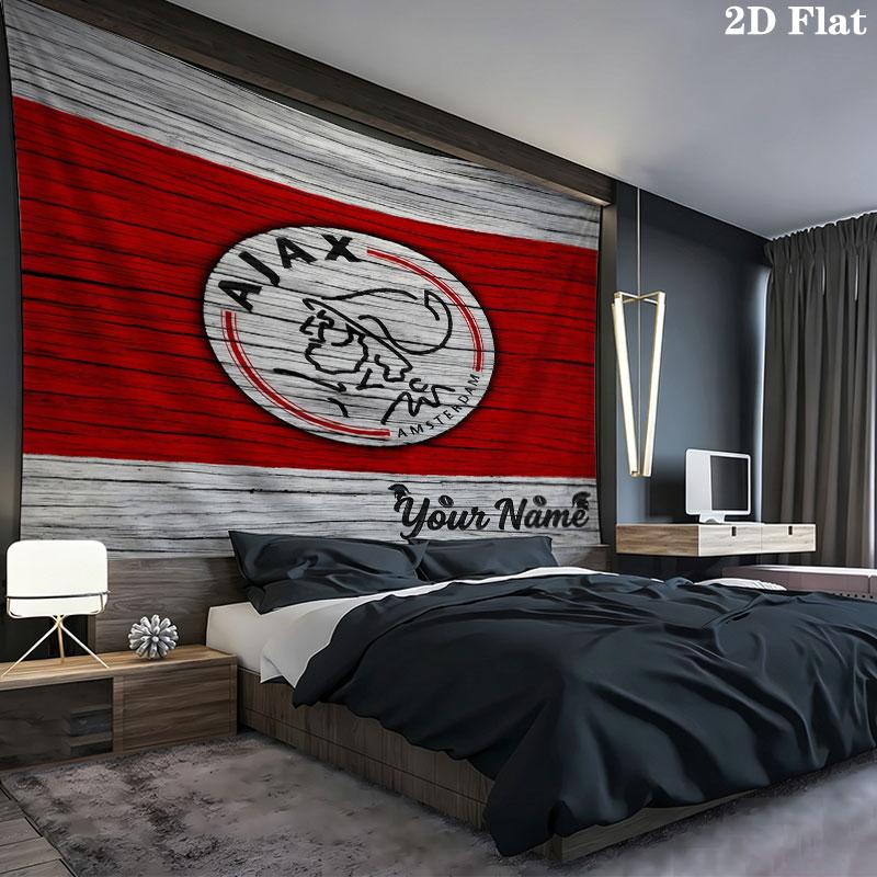 AFC Ajax Custom Name Wall Tapestry Aesthetic Wall Hanging Printed Fabric Blanket Decorative Tapestries for Bedroom Living Room Home Decor