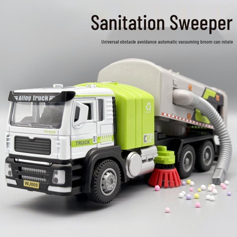 

Car Cube Alloy Toy: Electric Sweeper Model with Vacuuming, Sound, and Light Features