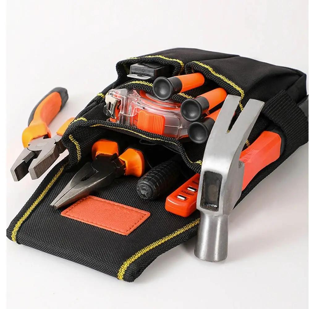Waterproof Electrician Tool Bag Adjustable Thicken Waist Belt Pouch Multiple Pockets Wear-resistant Tools Storage Bag