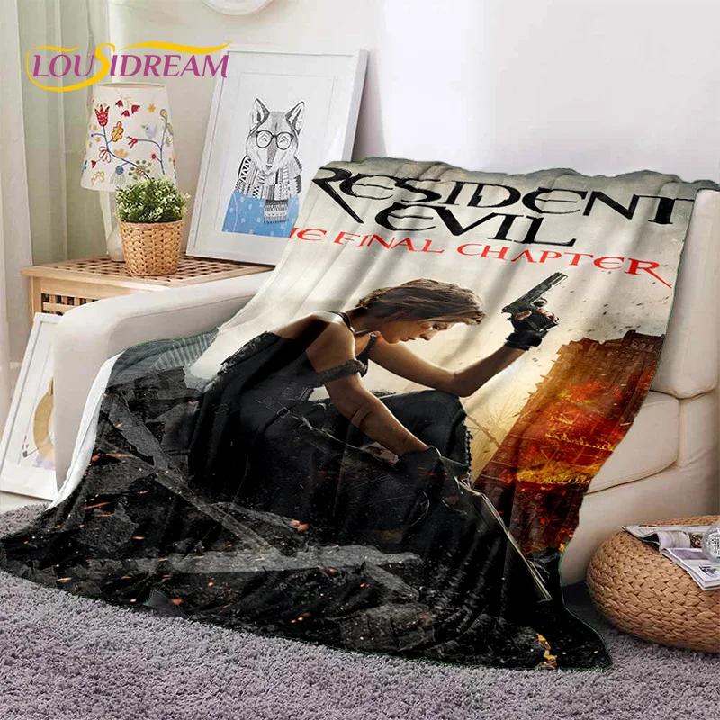 3D Lastest Horro Games R-Resident Evil Soft Flannel Blankets,Throw Blanket Comfortable for Picnic Beds Sofa Home Bedroom Kids