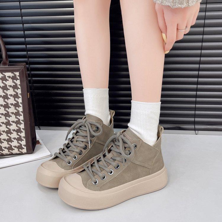 Retro Short Boots Women's 2025 Autumn and Winter New Casual Martin Boots Spring and Autumn Single Boots Versatile Velvet Sports High-top Shoes