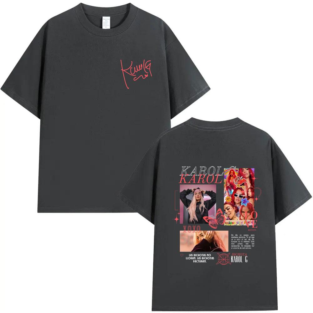 Singer Karol G Tropicoqueta Album 2025 Tshirt Men Women Hip Hop Fashion Pop Music Streetwear Male Vintage Oversized T Shirts