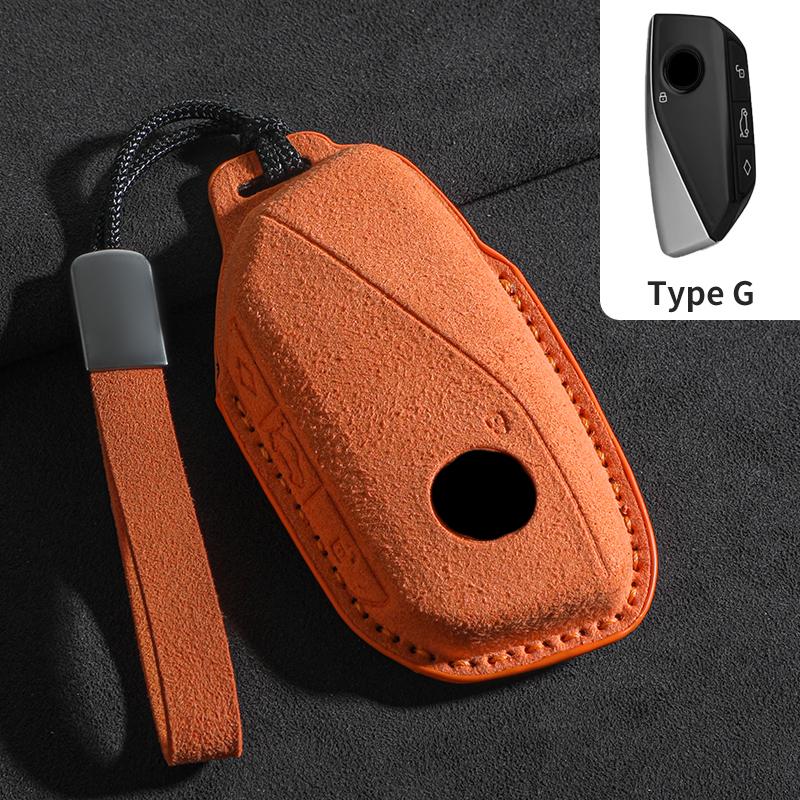 

Suede Leather Car Remote Key Case Cover Shell for BMW 7 Series G70 G09 XM U06 G81 M3 I7 X7 G07 LCI IX I20 X1 U11 Protector Fob