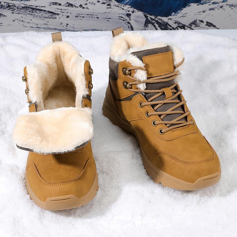 TUINANLE Ghete de iarnă pentru bărbați, călduroase, izolate, pantofi de drumeție, ghete de zăpadă pentru exterior, antiderapante, de înaltă calitate