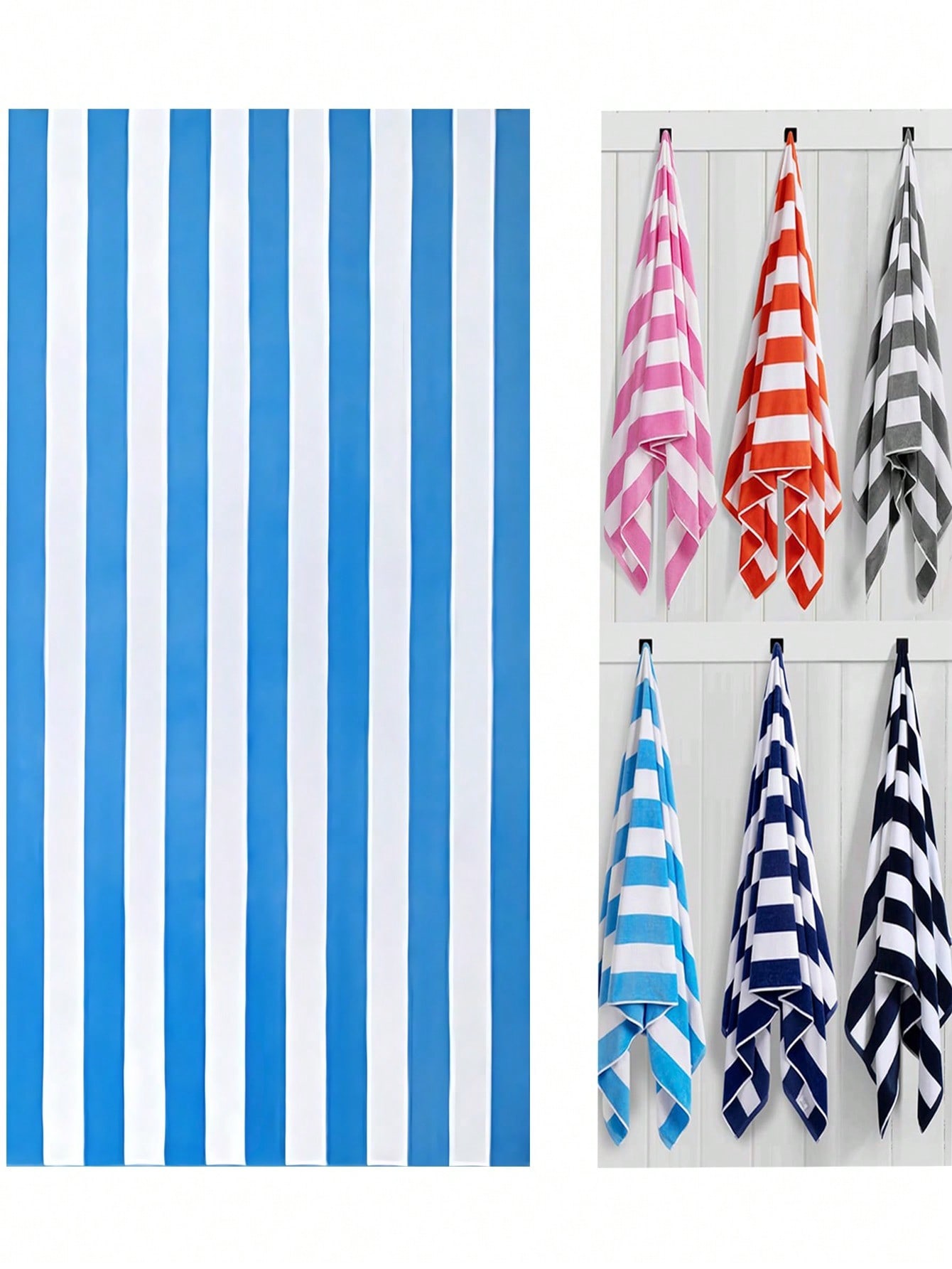Large Striped Beach Towel - 31 X71 Pool Towel, Swimming Towel For Adult Men Women, Quick Dry Lightweight Sand Free 70x140cm