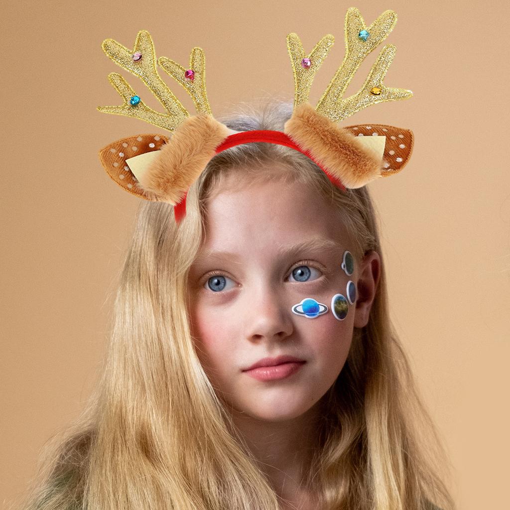 Sweet Christmas Live Broadcast Hairband Women Students Photoshoots Hairband Reindeer Antler Shape Photography Headbands