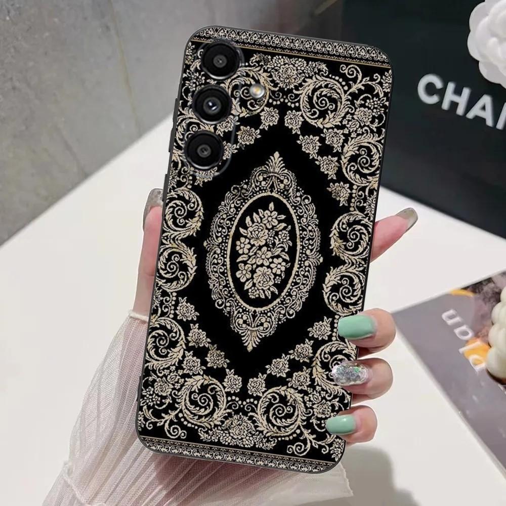 

Persian Carpet Floral Pattern Phone Case For Samsung S24,S21,S22,S23,S30,Ultra,S20,Plus,Fe,Lite,Note,10,9,5G Black Soft Cover Samsung S10plus