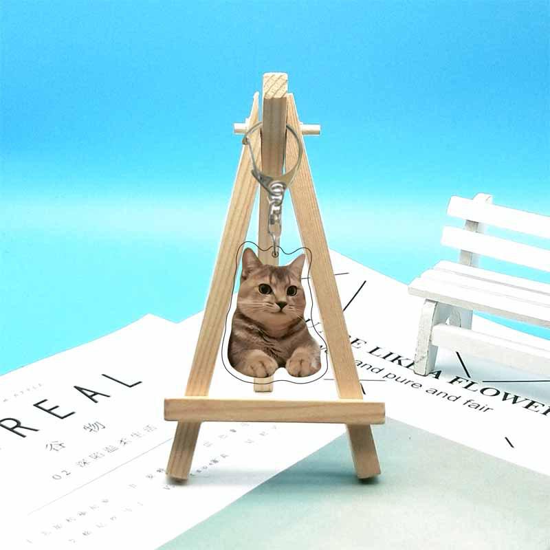 Abstract Cat Meme Emoji Acrylic Keychain
