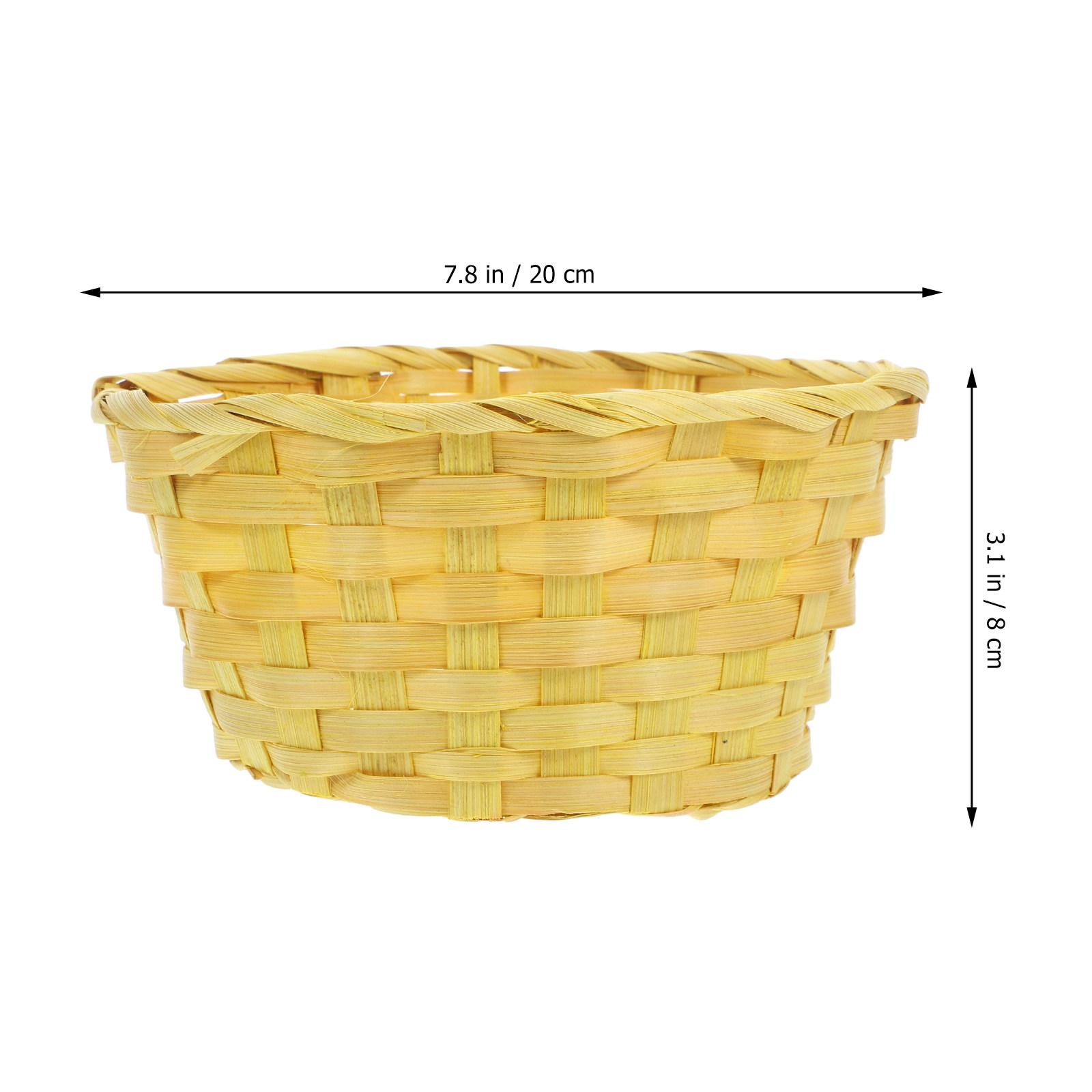 

1Pcs Bamboo Woven Basket Round Easter Prop Decorative Basket for s Day Bread Eggs Fruit Storage s Day Decor помаранчевий