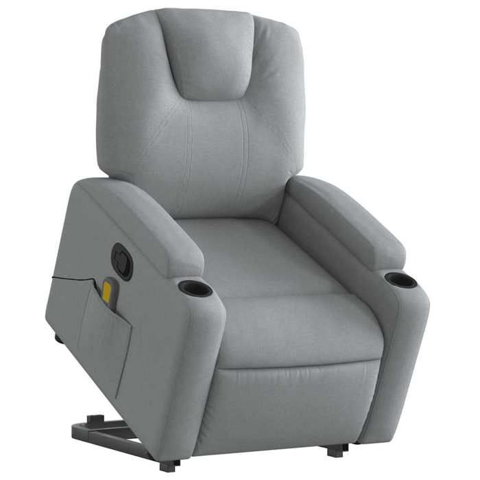 VidaXL Fauteuil de massage inclinable Gris clair Tissu 3204380