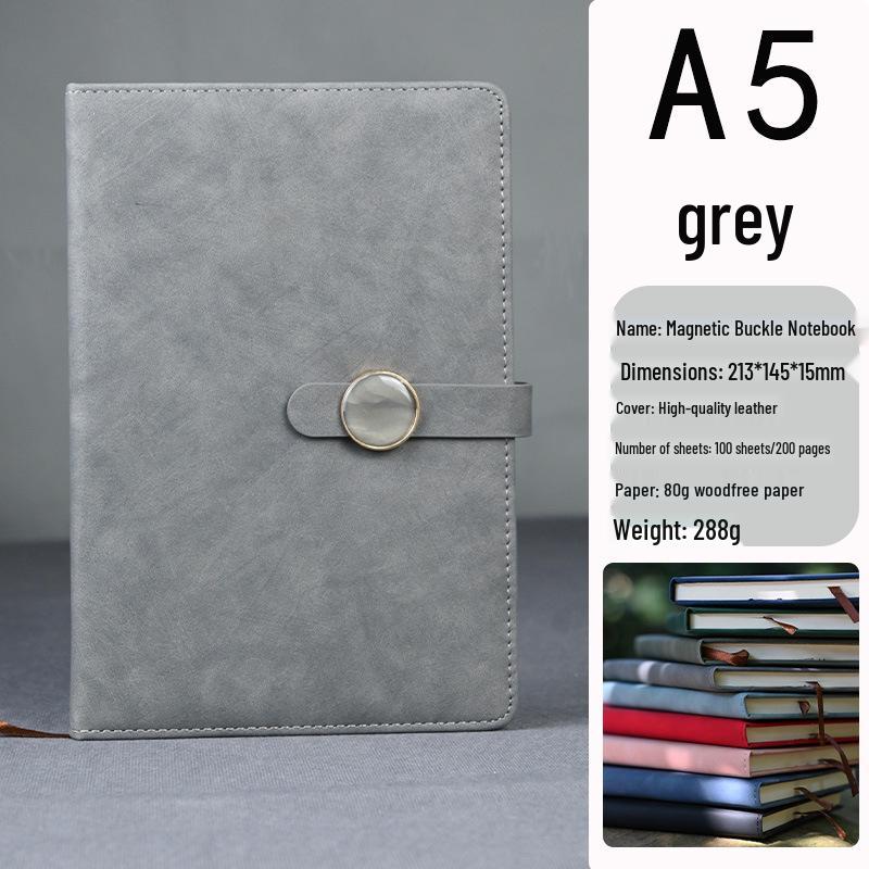 Thickened A5 Business Gift Set: Logo-Printable Notebook for Meetings A5 серый