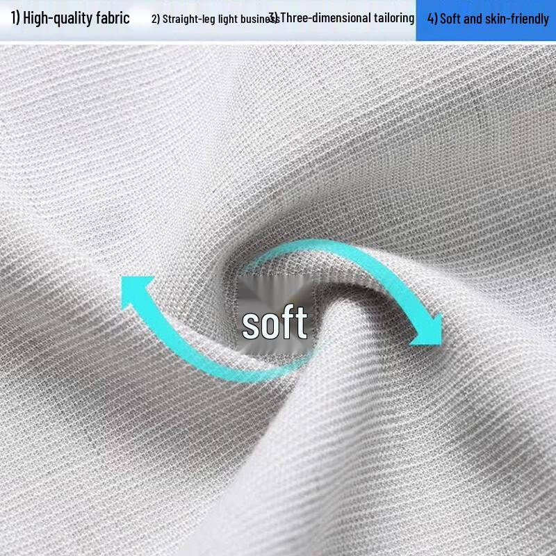 Men's Lightweight Linen Blend Straight-Leg Casual Trousers