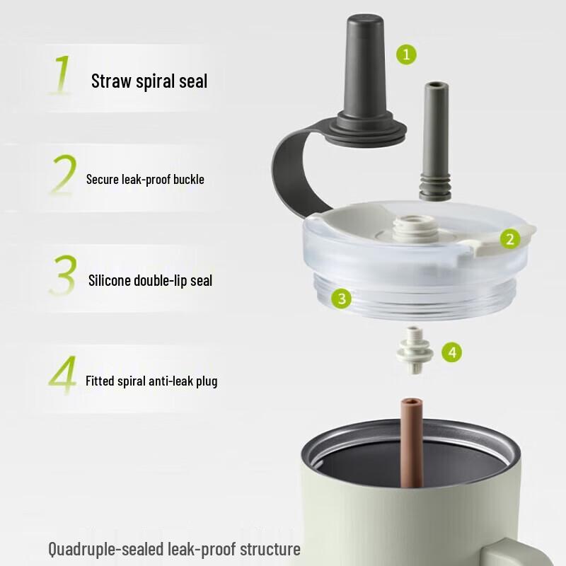 Beneunder Lightweight Large Capacity Straw Thermos