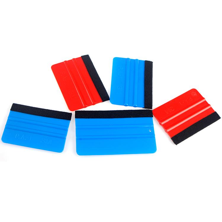 Color-Changing Protective Film Scraper with Replaceable Velvet Cloth for Car and Wallpaper Use