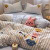 2025 New Style Full Cotton Embroidery Bedding Set: Includes Duvet Cover, Bed Sheet, and Three-Piece Dorm Towel Set